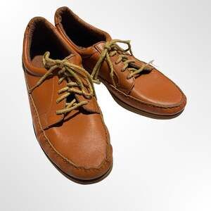 Vintage NWT Barclay Freesports Brown Leather Moc Toe Oxford Shoes